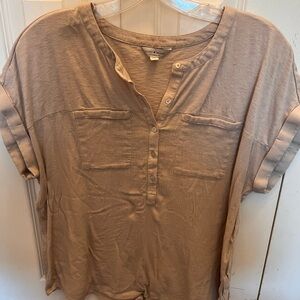 Lucky Brand Beige Button-Down Women's Shirt